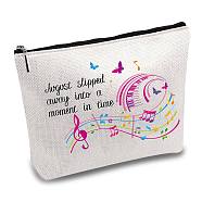 12# Cotton-polyester Bag, Stroage Bag, Rectangle, Musical Note Pattern, 18x25cm(ABAG-WH0029-040)