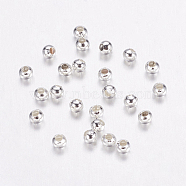 Brass Spacer Beads, Seamless, Silver Color Plated, Round, 2.4mm, Hole: 0.8mm(X-J0K2D022)