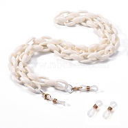 Eyeglasses Chains, Neck Strap for Eyeglasses, with Acrylic Cable Chains, Alloy Lobster Claw Clasps and Rubber Loop Ends, Antique White, 27.9 inch(71cm)(AJEW-EH00076-07)