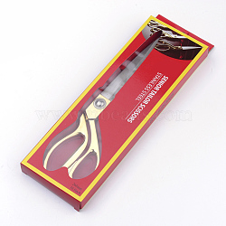 2cr13 Stainless Steel Tailor Scissors, Sewing scissors, Gold, 260x71x17mm, Box: 30.5x9.5x2cm(TOOL-Q011-03C)