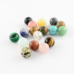 Natural & Synthetic Gemstone Stone Beads, Gemstone Sphere, for Wire Wrapped Pendants Making, No Hole/Undrilled, Round, Mixed Color, 12mm(G-S117-12mm-M)
