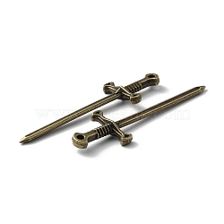 Zinc Alloy Pendants, Sword Charm, Antique Bronze, 54.5x16x5mm, Hole: 1.6mm(FIND-WH0147-65AB)