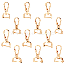 WADORN 12Pcs 2 Styles Alloy Swivel Lobster Claw Clasps, with Iron Screws Swivel Snap Hook, for Bag Making, Light Gold, 47~47.5x24.5~27.5x6~7mm, Hole: 20.5x10.5~11.5mm, 6pcs/style(FIND-WR0006-03LG)