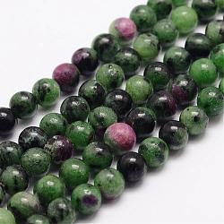 Natural Ruby in Zoisite Bead Strands, Round, 4mm, Hole: 1mm, about 95pcs/strand, 15.5 inch(G-K153-B18-4mm)