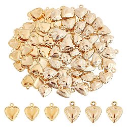 120Pcs 2 Style 304 Stainless Steel Charms, Heart, Golden, 10~12x8~9x0.8~3mm, Hole: 1mm, 60pcs/style(STAS-DC0002-43)