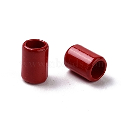 Column Rack Plating Spray Painted Alloy Beads for Jewelry Making, Cadmium Free & Nickel Free & Lead Free, Dark Red, 6.5x4.5mm, Hole: 3.3mm(PALLOY-F291-01B)