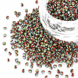 12/0 Opaque Glass Seed Beads, Opaque Colours Seep, Round Hole, Flat Round, Colorful, 2~2.5x1.5~2mm, Hole: 0.7mm, about 450g/Pound(SEED-T006-02A-B03)