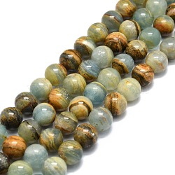 Natural Blue Calcite Beads Strands, Round, 12mm, Hole: 1.2mm, about 33pcs/strand, 15.55''(39.5cm)(G-E576-09D)