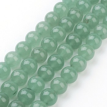 Natural Gemstone Beads Strands, Round, Green Aventurine, about 10mm in diameter, hole: 1mm, 39pcs/strand, 15.5 inch