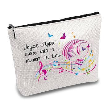 12# Cotton-polyester Bag, Stroage Bag, Rectangle, Musical Note Pattern, 18x25cm