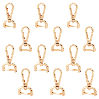 WADORN 12Pcs 2 Styles Alloy Swivel Lobster Claw Clasps, with Iron Screws Swivel Snap Hook, for Bag Making, Light Gold, 47~47.5x24.5~27.5x6~7mm, Hole: 20.5x10.5~11.5mm, 6pcs/style