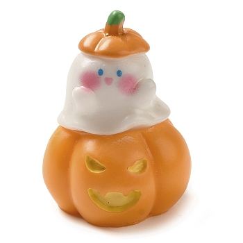 Halloween Ornaments, Resin Ghost Figurines Statues for Home Desktop Decoration, Pumpkin, 32x24x24mm