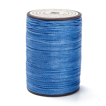 Round Waxed Polyester Thread String, Micro Macrame Cord, Twisted Cord, for Leather Sewing Stitching, Blue, 0.55mm, about 131.23 yards(120m)/roll