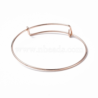 Ion Plating(IP) Adjustable 304 Stainless Steel Wire Bangle Making(MAK-F286-03RG)-3