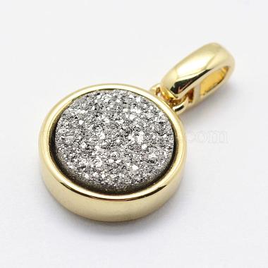 Electroplated Natural Druzy Agate Charms(G-G720-09)-2