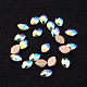 Faceted Leaf K9 Glass Rhinestone Cabochons(EGLA-O007-19A)-1