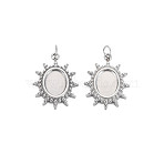 304 Stainless Steel Pendant Enamel Settings, with Jump Rings, Oval, Stainless Steel Color, 18x13.5x2mm, Jump Ring: 4x1mm, 2.5mm inner diameter(STAS-N097-187P)