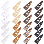 8 Styles Resin Buttons, Ox Horn, 2-hole, Mixed Color, 48x17~17.5x12~12.5mm, Hole: 6~6.5mm, 6pcs/style(BUTT-GF0003-97)