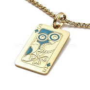 304 Stainless Steel Tarot Pendant Necklaces, Golden, 18.31~18.50 inch(46.5~47cm)(NJEW-A016-01C)