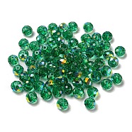 Electroplate Glass Beads, Rondelle, Sea Green, 6x4mm, Hole: 1.4mm, 100pcs/bag(EGLA-Z004-01A-08)
