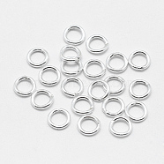 925 Sterling Silver Round Rings, Soldered Jump Rings, Silver, 4x0.7mm(STER-F032-08S-0.7x4)