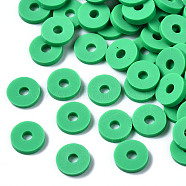 Handmade Polymer Clay Beads, Disc/Flat Round, Heishi Beads, Spring Green, 6x1mm, Hole: 2mm, about 23500pcs/1000g(CLAY-R067-6.0mm-B06)