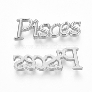 Silver Color Plated Alloy Cabochons, Twelve Constellations, Pisces, 7~10x15~48x1.5~2mm(PALLOY-WH0068-08S-D)