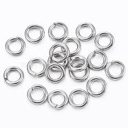 304 Stainless Steel Jump Rings, Open Jump Rings, Stainless Steel Color, 18 Gauge, 5x1mm, Inner Diameter: 3mm(STAS-H555-11P)
