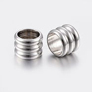 201 Stainless Steel Beads, Column, Stainless Steel Color, 8x6mm, Hole: 6mm(STAS-K172-26P-03)
