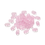 Transparent Acrylic Beads, Frosted, Peanut, Pearl Pink, 6x4x3mm, Hole: 1mm, about 10230pcs/500g(OACR-E032-02D)