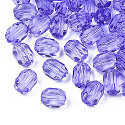 Transparent Acrylic Beads, Oval, Faceted, Mauve, 14x10x10mm, Hole: 2mm(X-TACR-S154-24A-47)