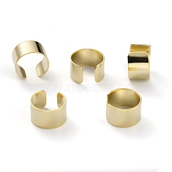 Unisex Brass Cuff Earrings, Real 24K Gold Plated, 9.5x6mm(EJEW-Z005-01G)