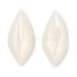 Opaque Resin Decoden Cabochons, Leaf, White, 22x9x3.5mm(CRES-I036-14B)