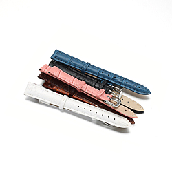 Leather Watch Bands, with 304 Stainless Steel Clasps, Mixed Color, 82~115x14x4~4.5mm(WACH-F017-05)