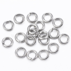 304 Stainless Steel Jump Rings, Open Jump Rings, Stainless Steel Color, 18 Gauge, 5x1mm, Inner Diameter: 3mm(STAS-H555-11P)