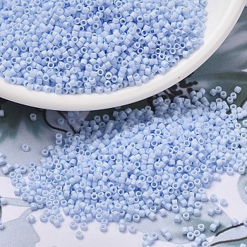 MIYUKI Delica Beads, Cylinder, Japanese Seed Beads, 11/0, (DB1527) Matte Opaque Light Sky Blue AB, 1.3x1.6mm, Hole: 0.8mm, about 10000pcs/bag, 50g/bag