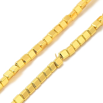 Synthetic Non-magnetic Hematite Beads Strands, Triangle, Golden Plated, 3x2.5x2.7mm, Hole: 0.8mm, about 133pcs/strand, 16.30''(41.4cm)