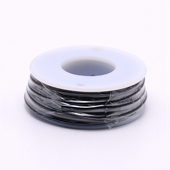 Round Aluminum Wire, with Spool, Black, 12 Gauge, 2mm, 5.8m/roll