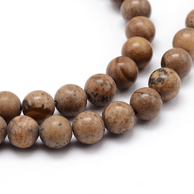 Naturelle jaspe d'image chapelets de perles rondes(G-J303-08-8mm)-3