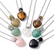 Openable Heart Natural & Synthetic Mixed Stone Perfume Bottle Pendant Necklaces for Women(NJEW-F296-05P)-1