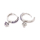 Purple Cubic Zirconia Grape Dangle Hoop Earrings(EJEW-C030-12P)-2
