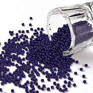 11/0 Grade A Round Glass Seed Beads, Baking Paint, Blue, 2.3x1.5mm, Hole: 1mm, about 48500pcs/pound(SEED-N001-A-1011)