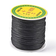 Nylon Thread, Rattail Satin Cord, Black, 1.0mm, about 76.55 yards(70m)/roll(NWIR-R025-1.0mm-900)