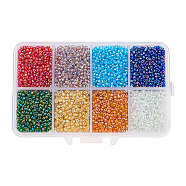 Mixed 12/0 Round Glass Seed Beads, Mixed Color, 2mm, Hole: 1mm, about 12500pcs/box(SEED-PH0006-2mm-09)