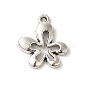 Tibetan Style Alloy Pendants, Cadmium Free & Lead Free, Flower Charms, Antique Silver, 17x15x2mm, Hole: 1.2mm(TIBEP-L021-04AS-04)
