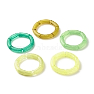 Acrylic Tube Beaded Stretch Bracelets Set, Mixed Color, Inner Diameter: 2-1/8 inch(5.3cm), 5pcs/set(BJEW-JB07772)