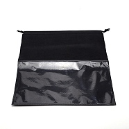 Blank Non-Woven DIY Craft Drawstring Storage Bags, with Plastic Clear Window, for Gift & Shopping Bags, Black, 40x40x0.06~0.45cm(ABAG-TAC0002-02C-02)
