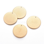 Ion Plating(IP) 304 Stainless Steel Pendants, Blank Stamping Tag, Flat Round, Golden, 25x1mm, Hole: 1.4mm(EJEW-L238-01B-G)