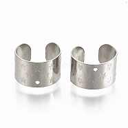 304 Stainless Steel Cuff Earrings, with Star, Stainless Steel Color, 10~11x7mm, Hole: 0.8mm(STAS-S078-19)
