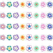 SUNNYCLUE 400Pcs 8 Style Handmade Polymer Clay Cabochons, Flower, Mixed Color, 50pcs/Style(CLAY-SC0001-15)